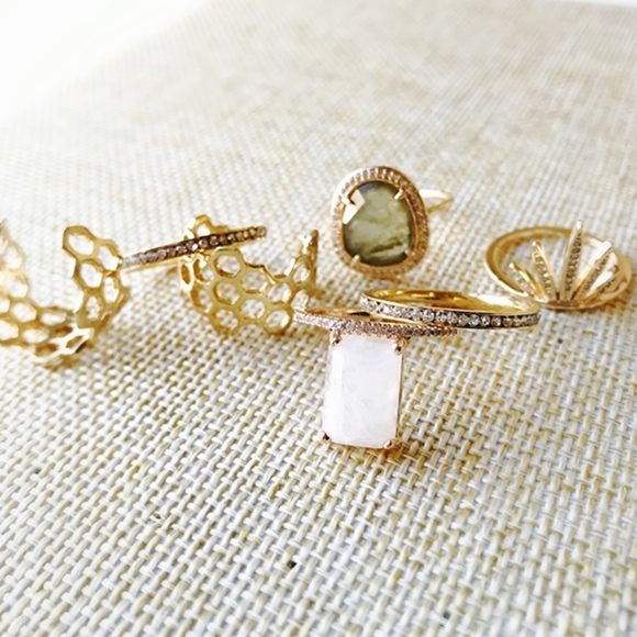 Brand New CZ Channel Set Stacking Ring Gold Stainless Steel LAST SIZE: 8 - Picture 6 of 7